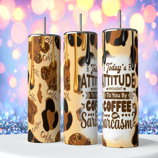 20oz Coffee and Sarcasm Sublimation Tumbler